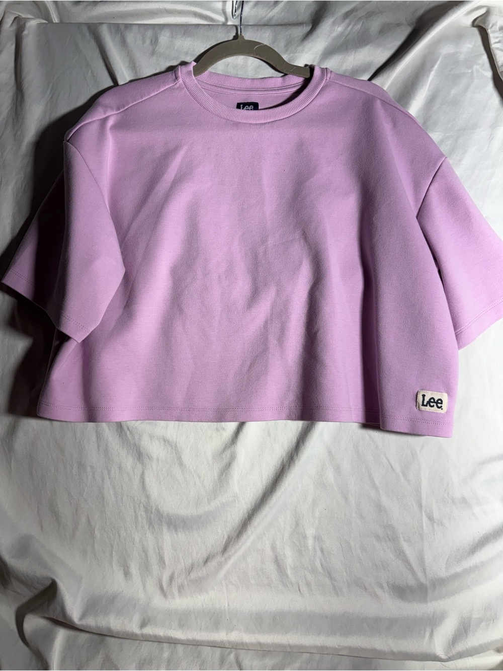 Lee Cropped Crewneck Top in Light Lavender